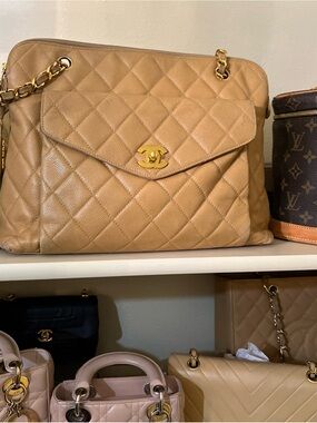 Vintage Chanel Quilted Caviar Bag 24k Gold HW